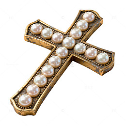珍珠镶嵌十字架饰品
