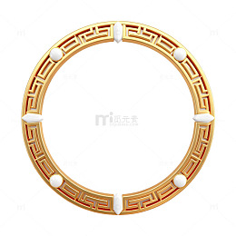 古典金色手镯饰品设计图
