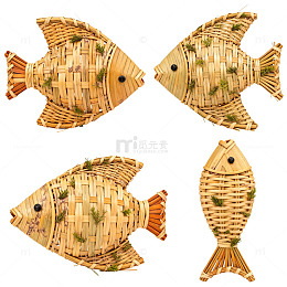 竹编鱼形装饰品