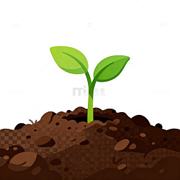 卡通植物生长插画