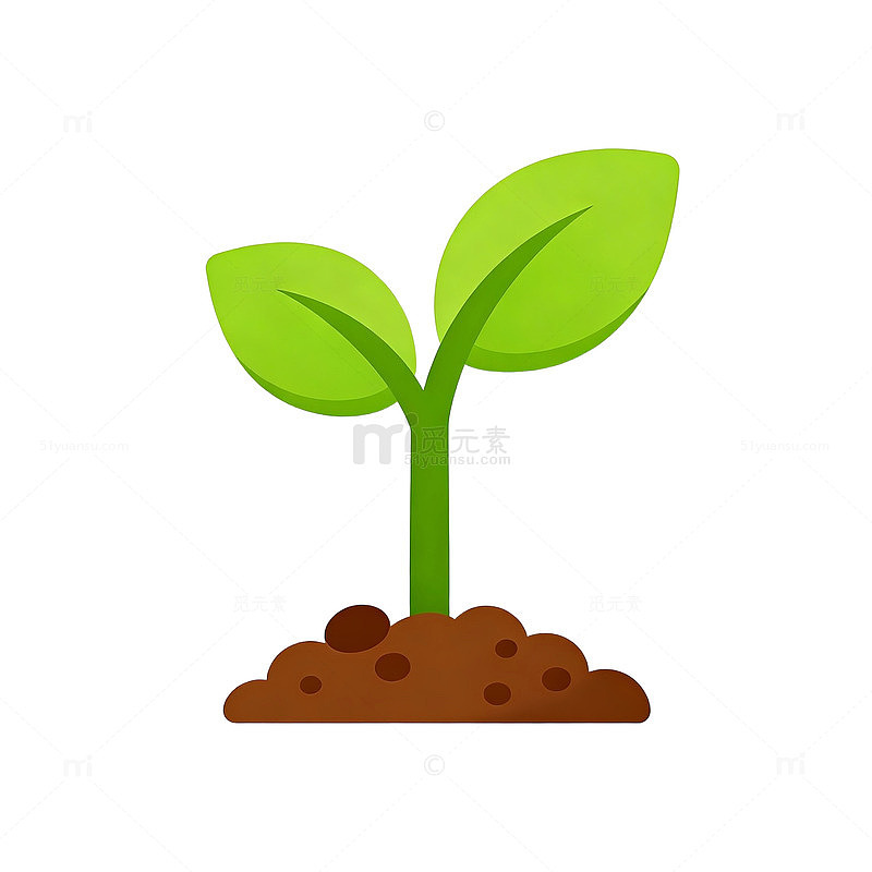 卡通幼苗生长插画