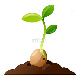 卡通幼苗生长矢量图