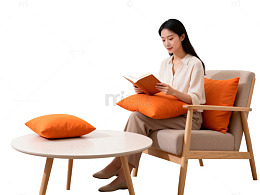 现代简约家居阅读场景