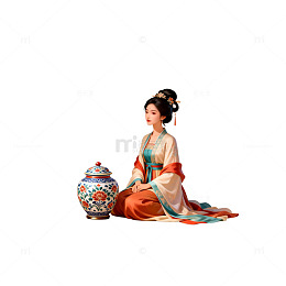 古风仕女瓷器