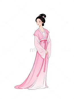 古风汉服女子插画设计素材