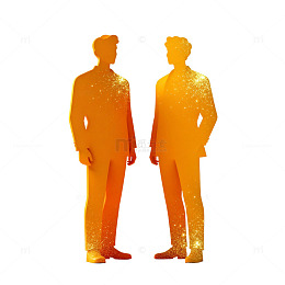 商务人物剪影光效设计