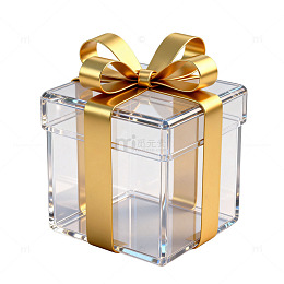 水晶礼盒金色蝴蝶结礼物包装