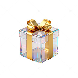 晶莹礼盒金色蝴蝶结