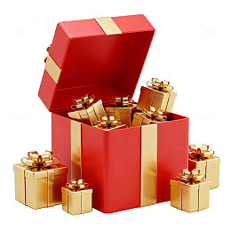 红色礼盒礼物节日庆祝