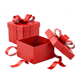 红色礼品盒装饰素材