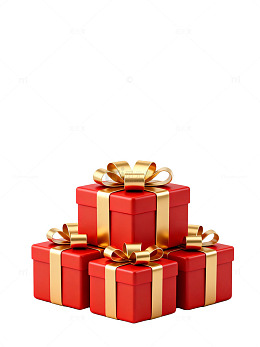 简约红金色礼盒包装设计素材