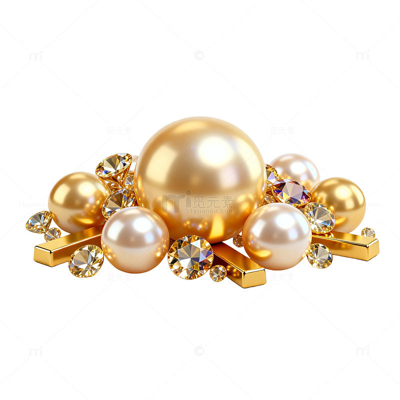 金色珍珠钻石首饰