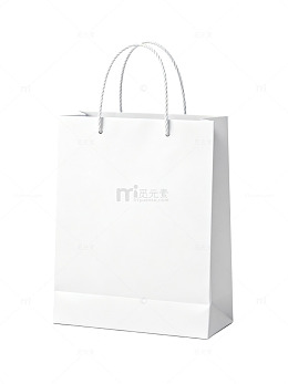 白色简约手提袋设计素材