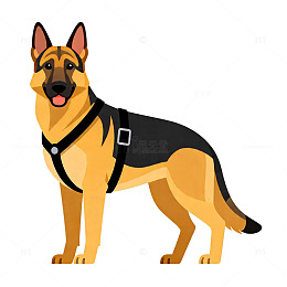 卡通德国牧羊犬插画