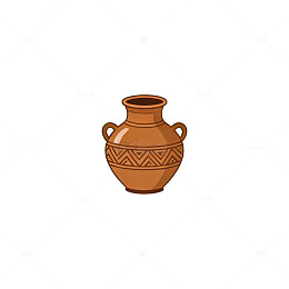 卡通陶罐图案设计元素
