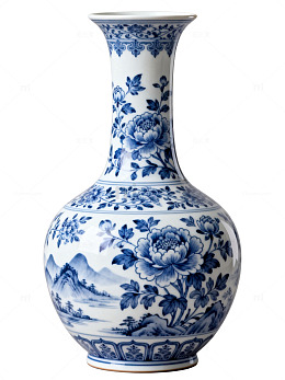 青花瓷花瓶图案设计