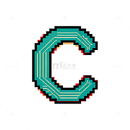 像素艺术字母C图案设计
