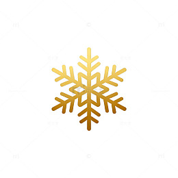 金色雪花图标简约设计