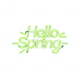 霓虹灯春季问候设计图
