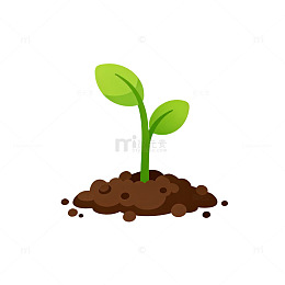 卡通植物生长插画