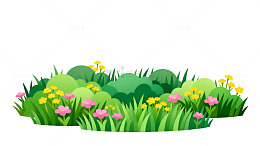卡通草地花卉矢量图