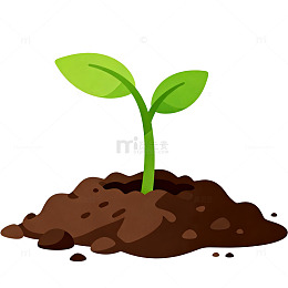 卡通幼苗生长插画