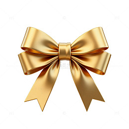 金色蝴蝶结装饰素材