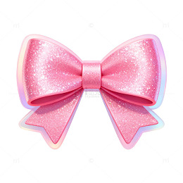 粉色闪光蝴蝶结装饰素材