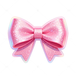 闪亮粉色蝴蝶结装饰素材