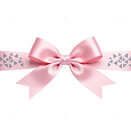 粉色丝带蝴蝶结装饰图案