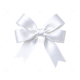 纯白色丝带蝴蝶结装饰素材