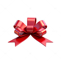 红色丝带蝴蝶结装饰元素