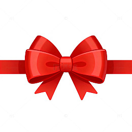 红色丝带蝴蝶结装饰图案