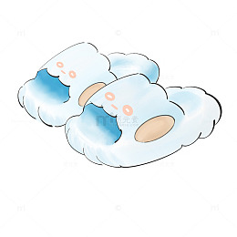 卡通动物拖鞋插画设计素材