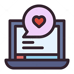 网络爱心信息图标