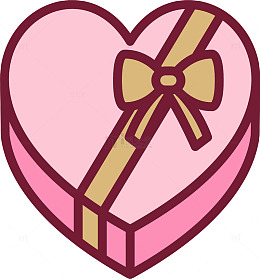 心形礼盒卡通插画