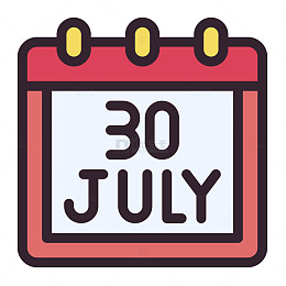 日历风格七月三十日插画