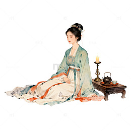 古风汉服仕女绘画素材