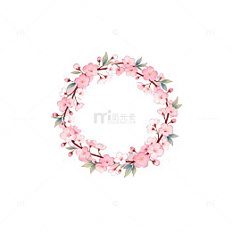 清新花环插画设计素材