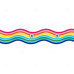 彩虹波浪装饰图案设计元素