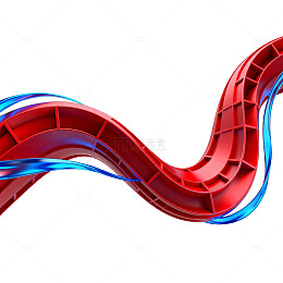 红蓝波纹抽象艺术图案