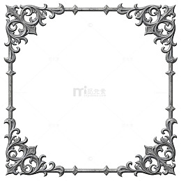 复古花纹相框装饰素材