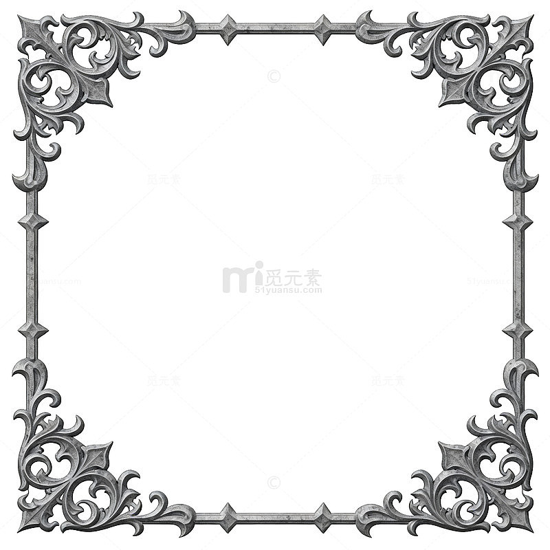 复古花纹相框装饰素材