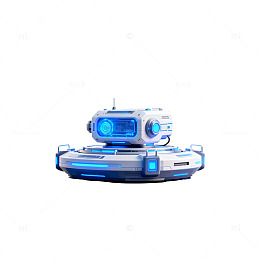 未来科技感水上机器人插画