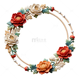 复古花环装饰画框