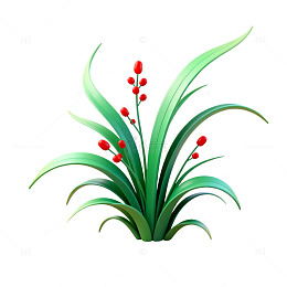 卡通风格绿色植物插画