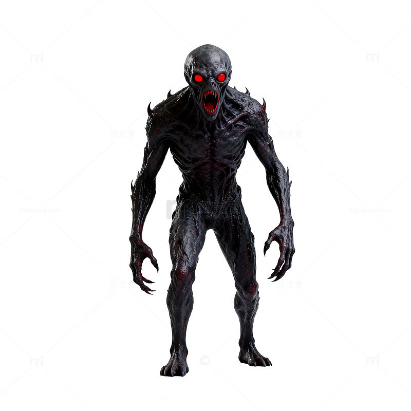 恐怖怪物模型3D渲染