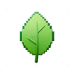 像素风格树叶图标设计元素