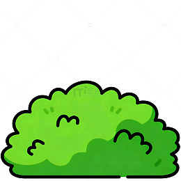 卡通风格绿色树木图案