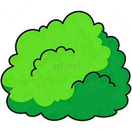 卡通风格绿色云彩图案设计素材